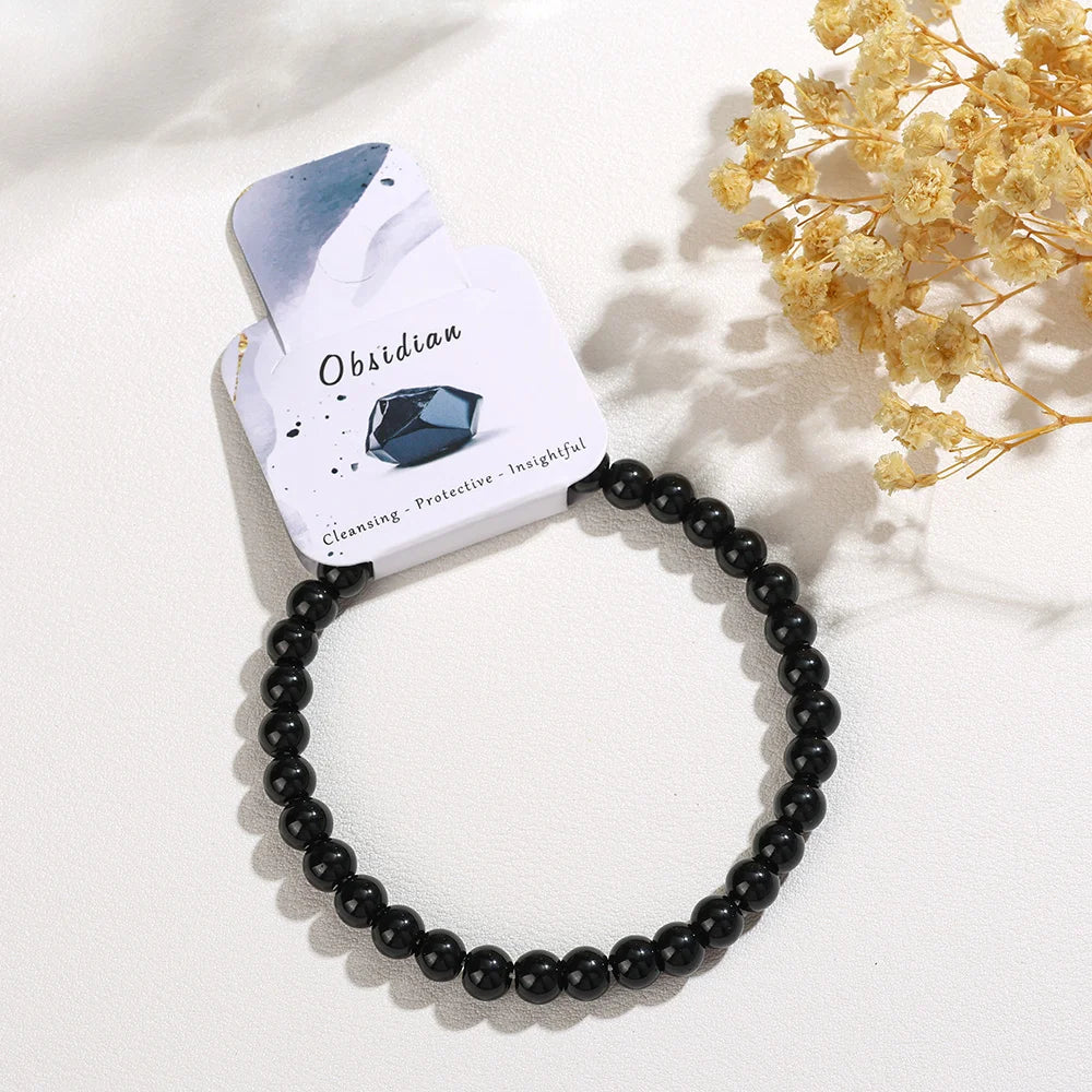 Chakra Colored Natural Stone Beads Bracelet