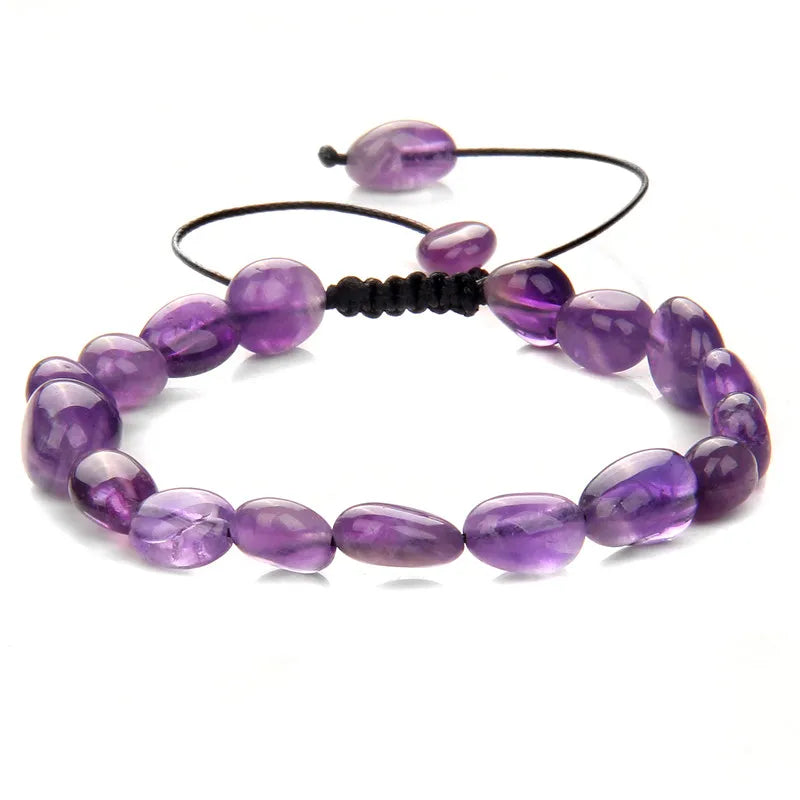 Natural Amethysts Charm Bracelet Series