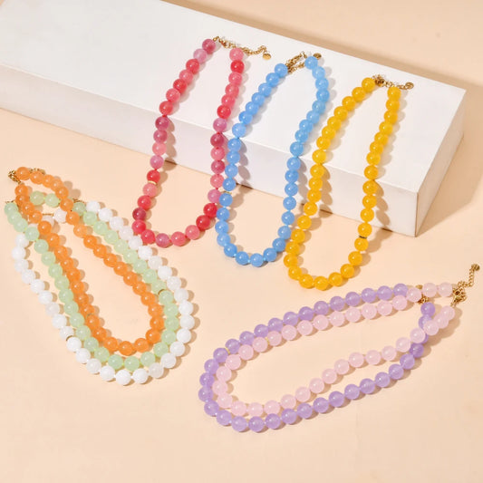 Mesmerizing Multicolored Agate Natural Stone Necklace