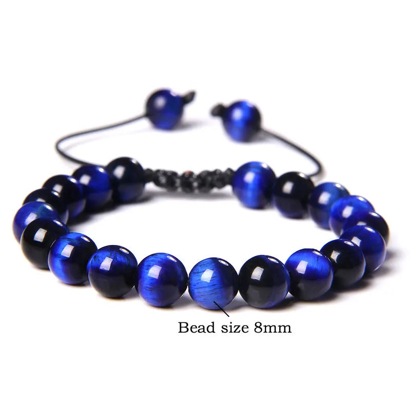 Cool Royal 5 Star Natural Stone Tiger Eye Beaded Bracelets