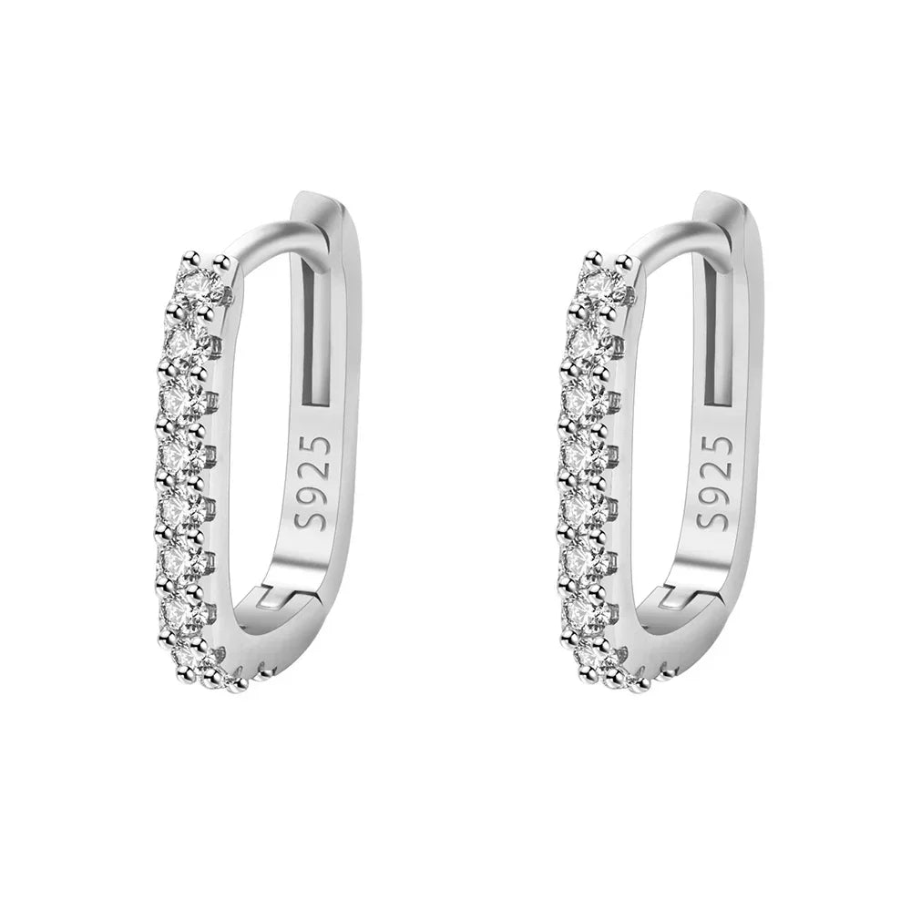 Silver Crystal Versatile Circle Hoop Earrings