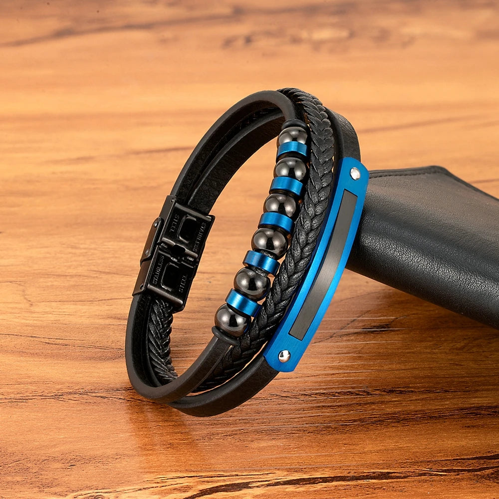 Magnetic Snap Charm Leather Bracelets