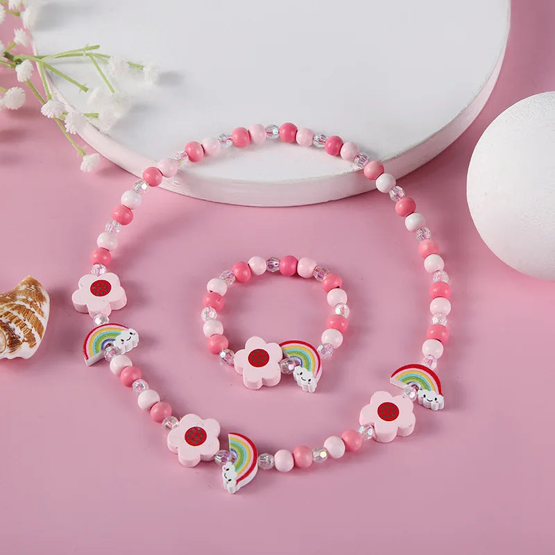 Cute Cartoon Pattern Necklace Bracelet Sets