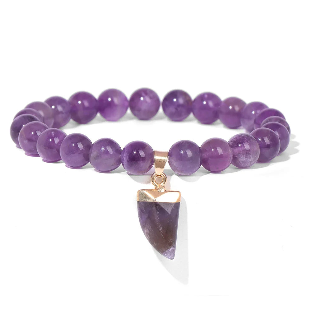 Natural Amethysts Charm Bracelet Series