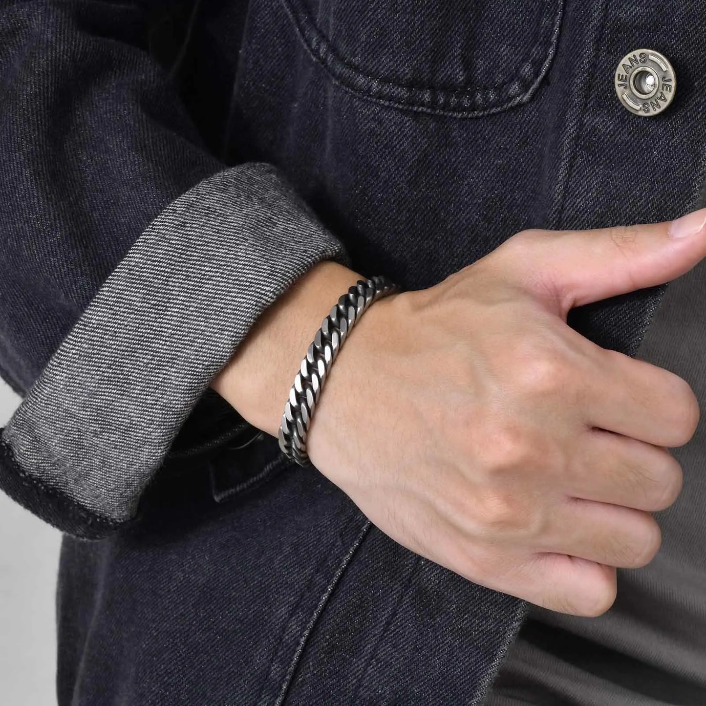 Chunky Vintage Antique Cuban Curb Dome Link Wristband Bracelets