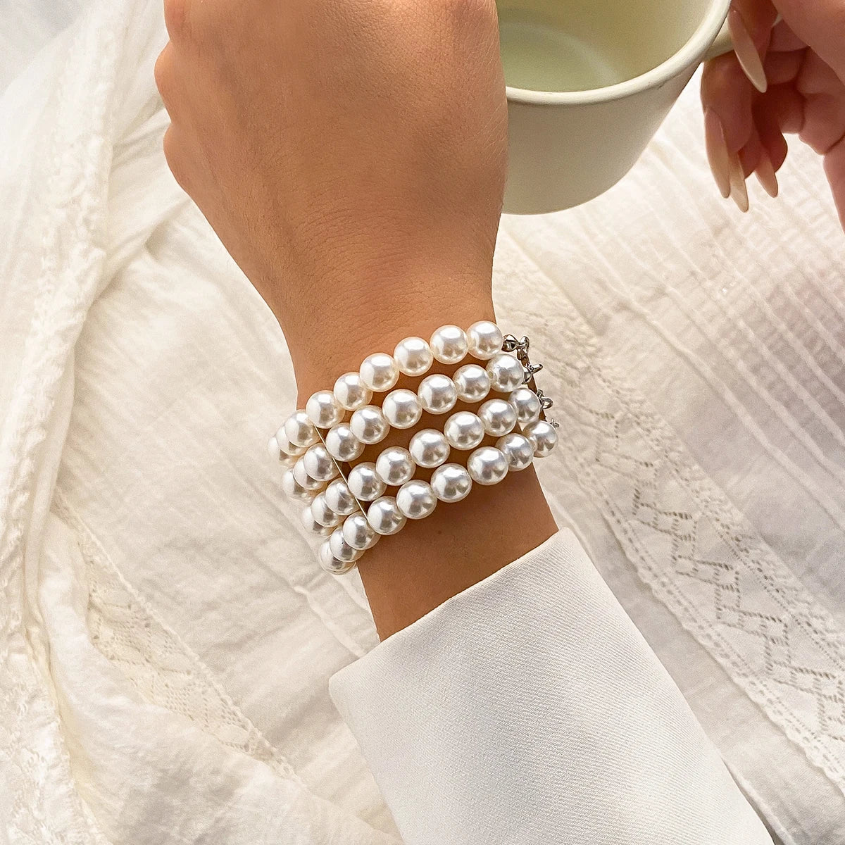 Luxury Layered Pearl Charm Classy Bracelets
