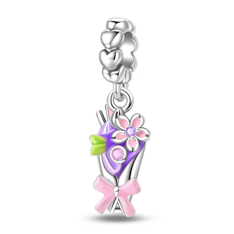 Romantic Bouquet Flower Love Language Theme Charms