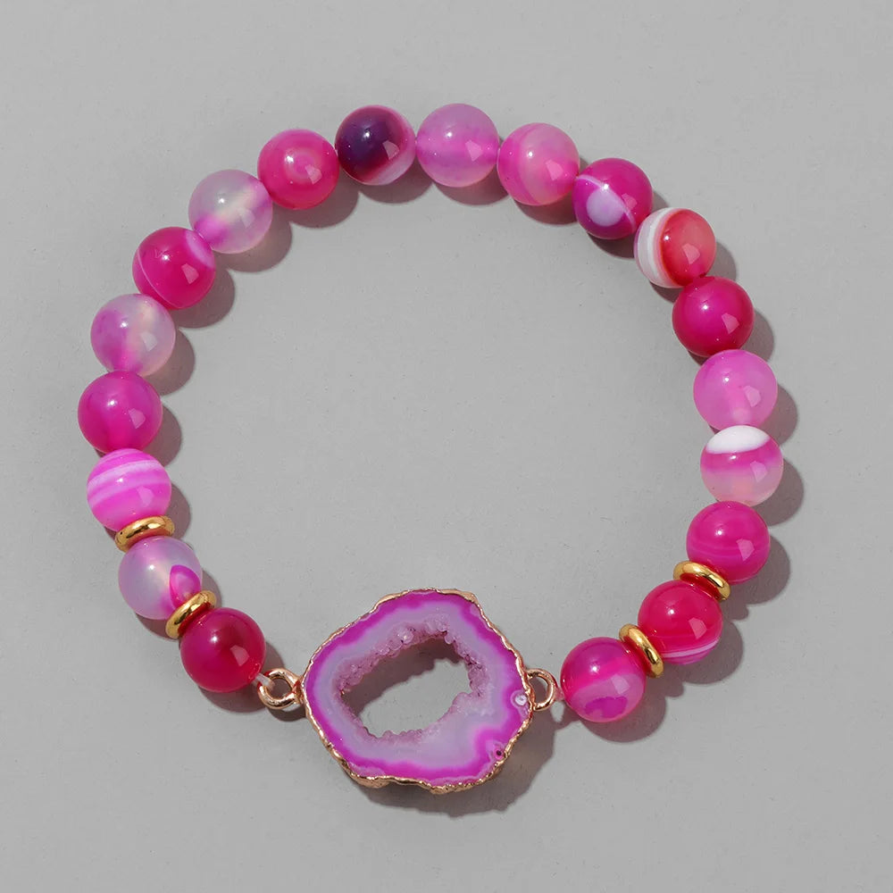 Gold Druzy Healing Agates Charms Bracelets