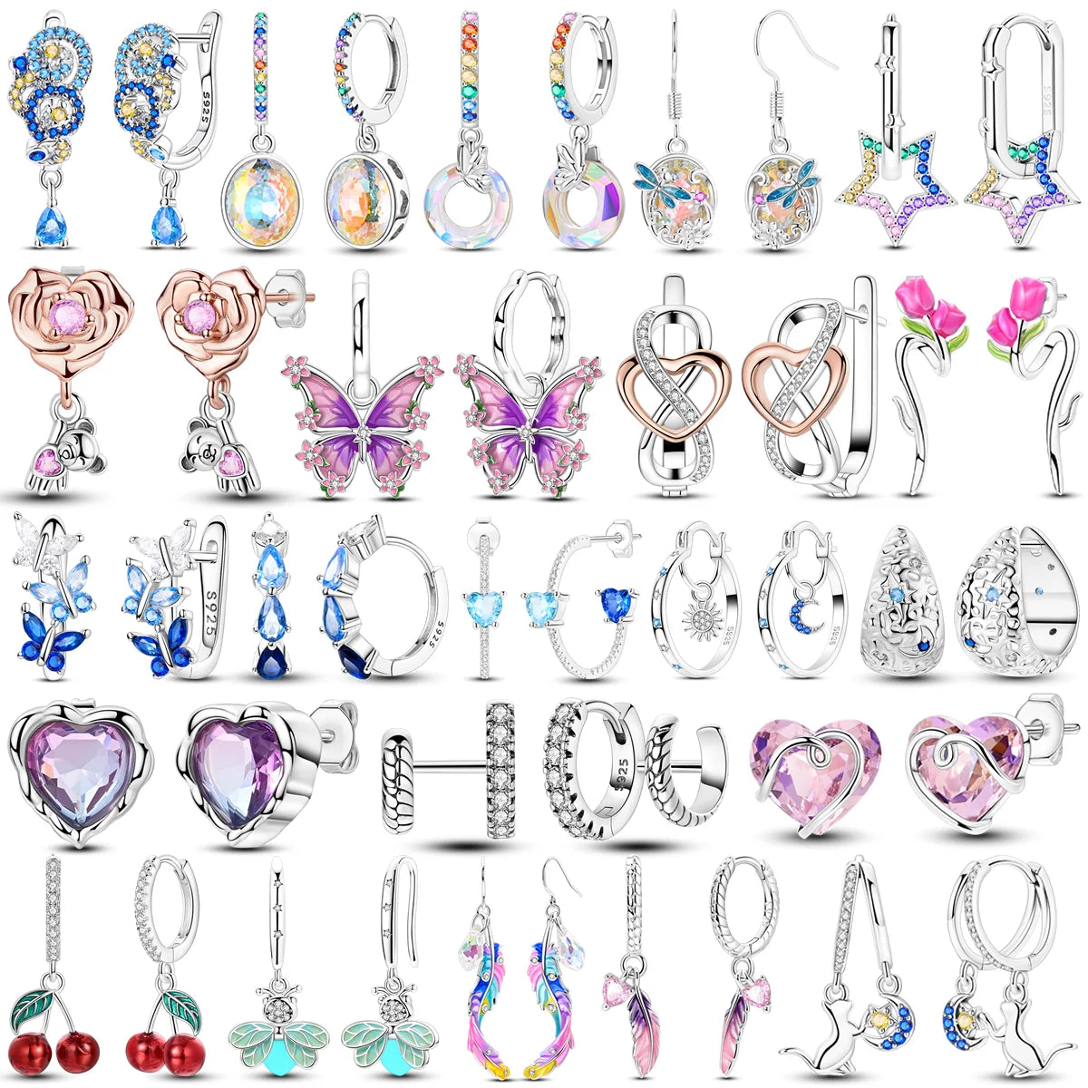 Elegantly Shaped Sparkling Pave Earrings