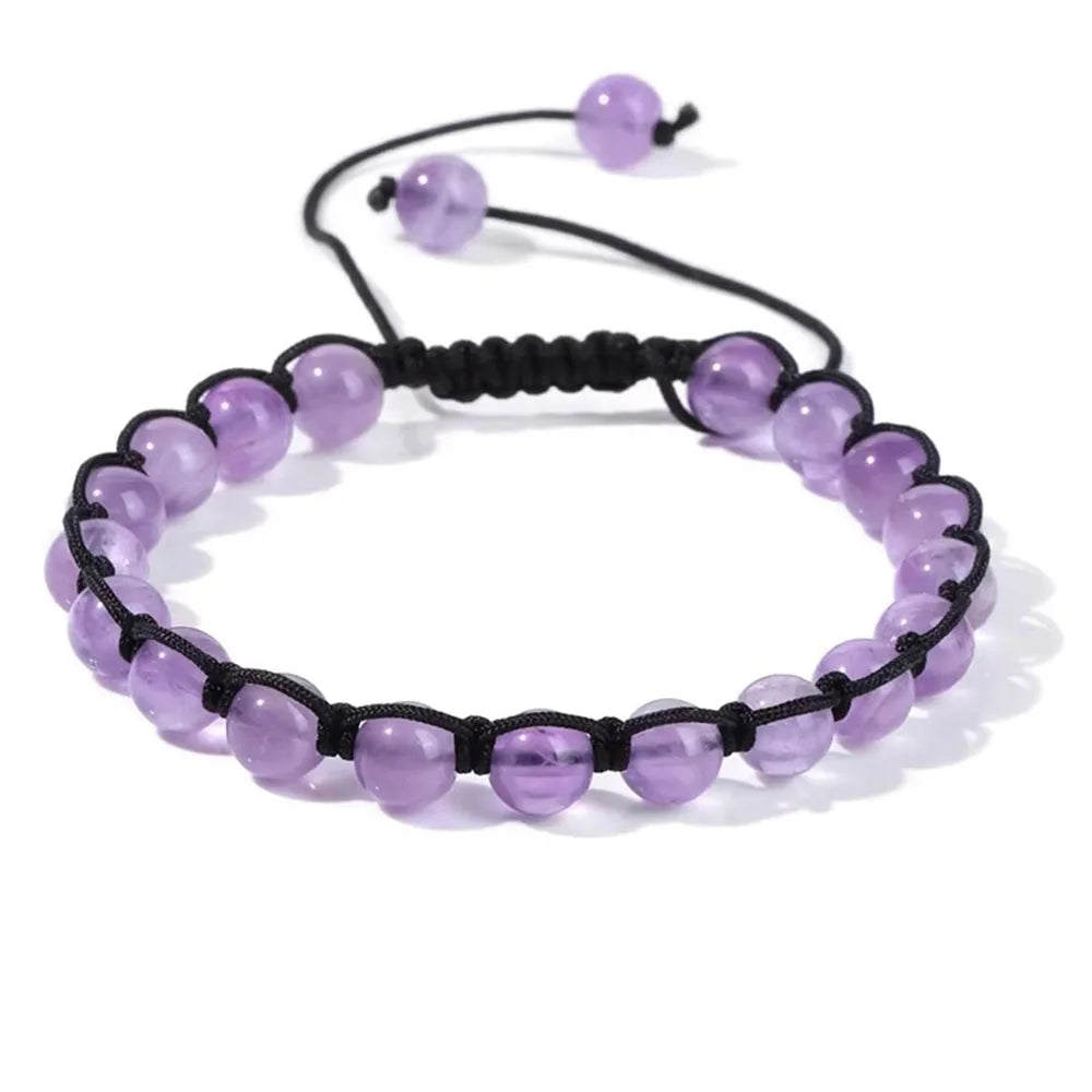 Natural Amethysts Charm Bracelet Series