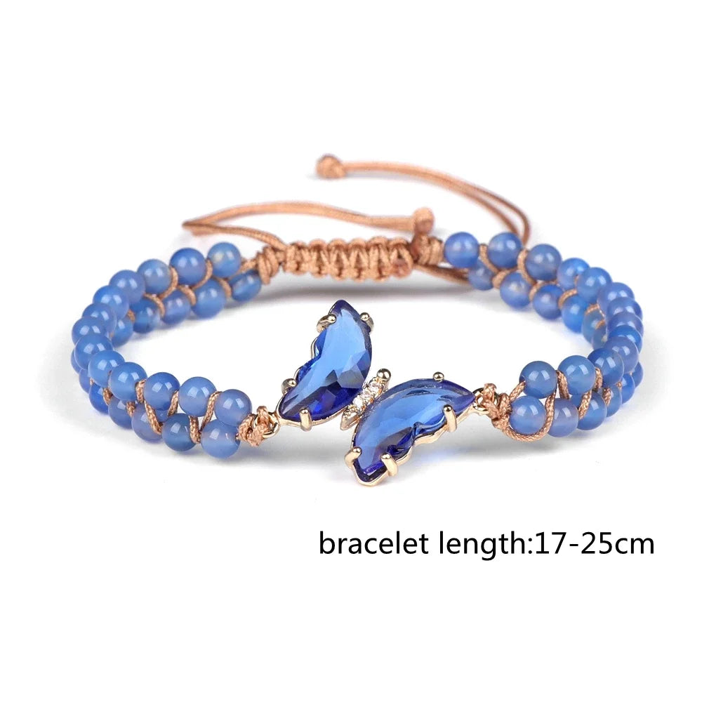 Butterfly Pendant Necklace Gravel Bracelets