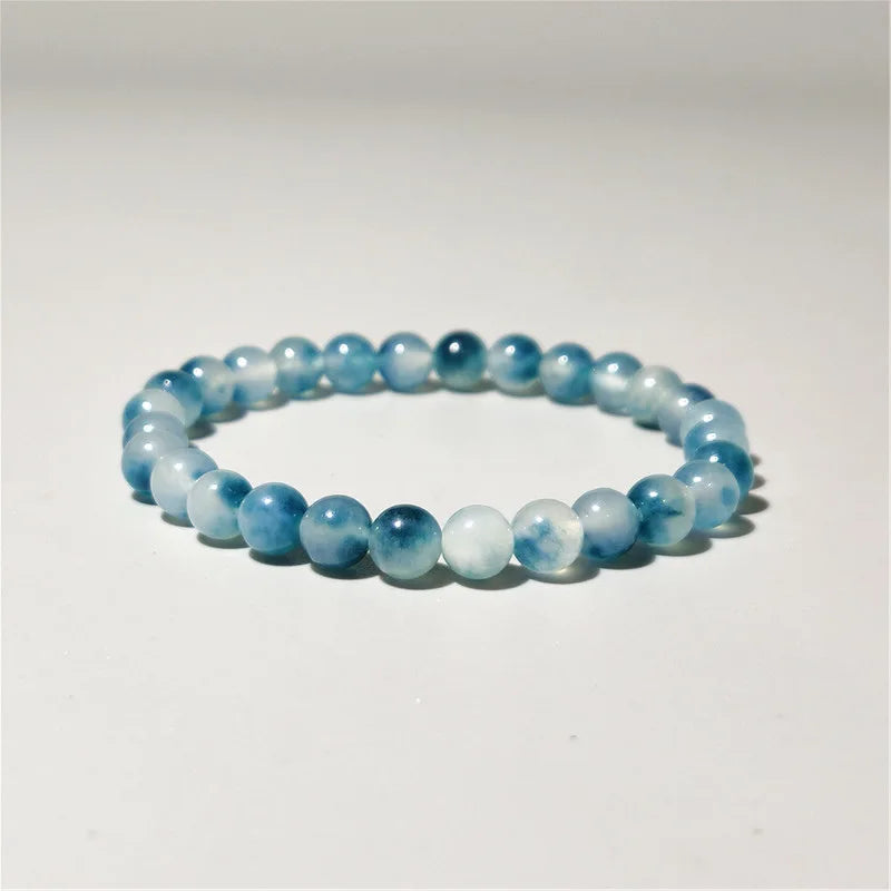 Natural Blue Chalcedony Jasper Jade Bracelets