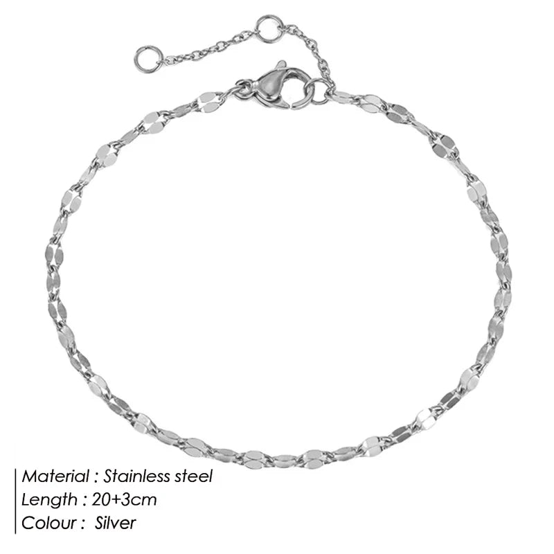 Stainless Steel Gold & Silver Array Anklets