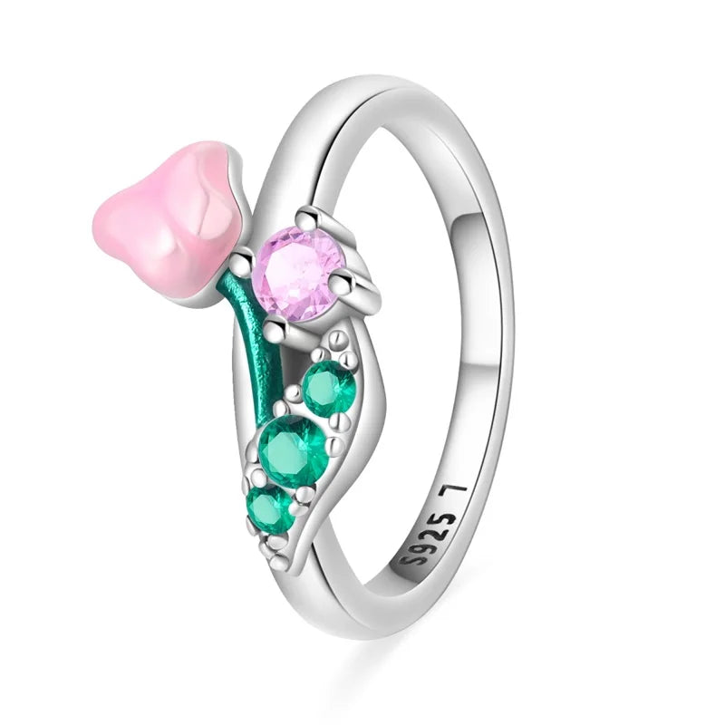 Floral Heart-Shaped Crown Rings