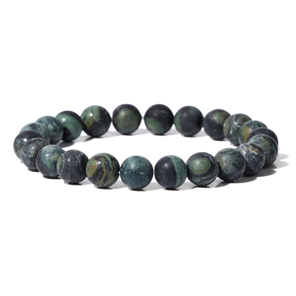 Matte Green Stone Series Bead Bracelet
