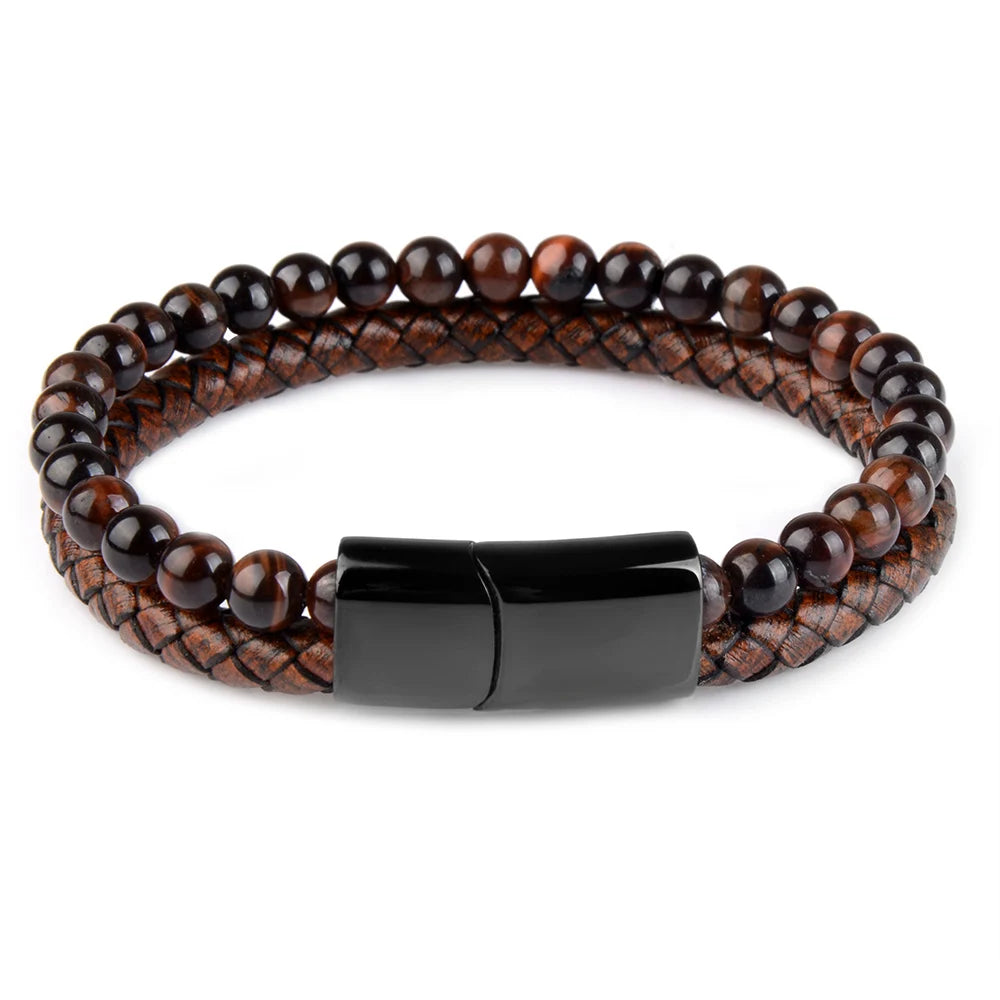 Unique Black Natural Stone Abundance Bracelets