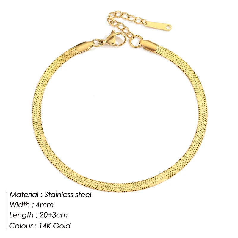 Stainless Steel Gold & Silver Array Anklets