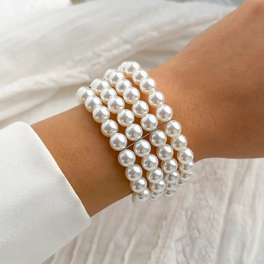 Luxury Layered Pearl Charm Classy Bracelets