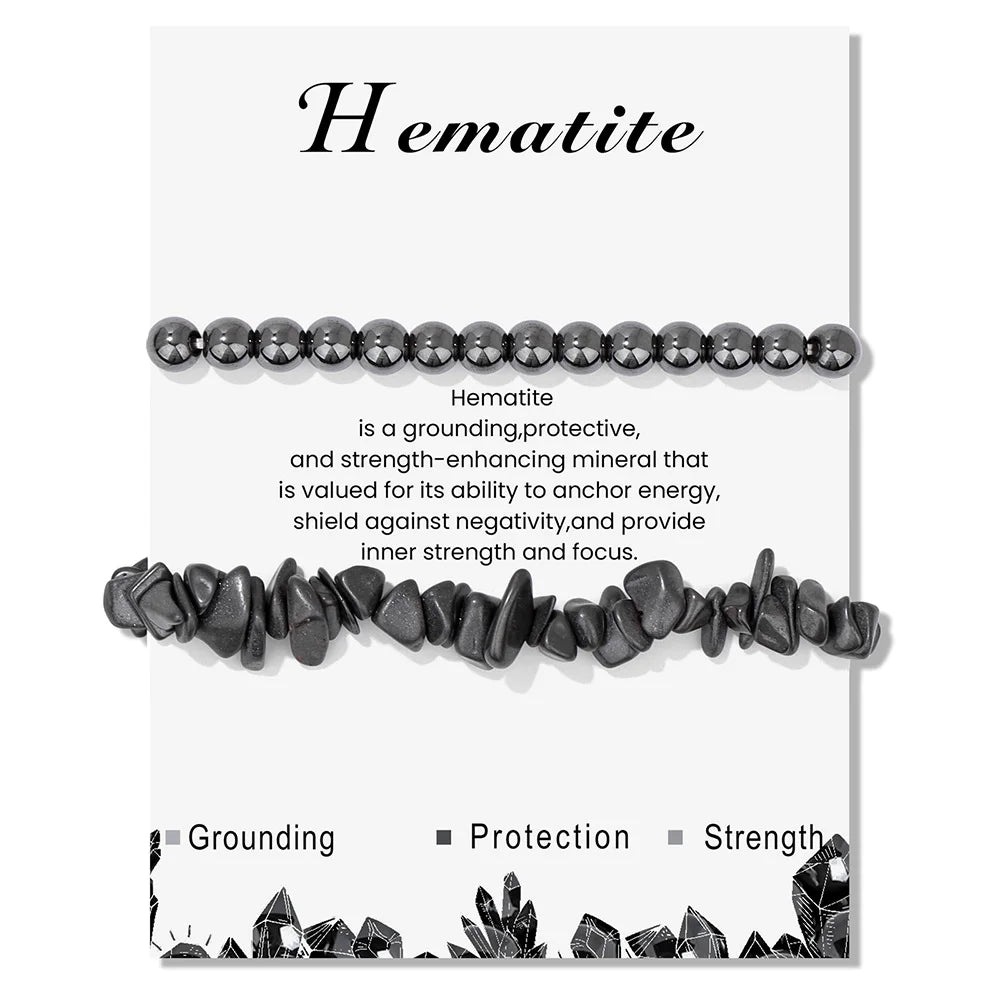 Double Crystal Stone Bracelets With Inspirational Cards