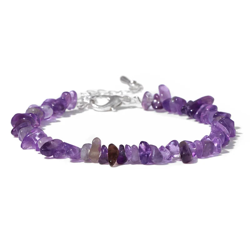 Natural Amethysts Charm Bracelet Series
