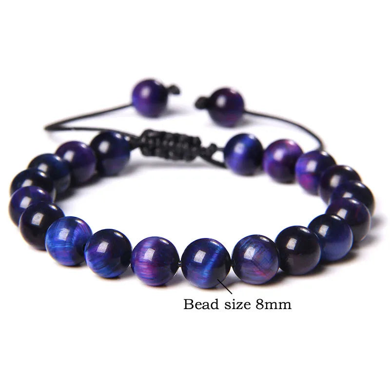 Cool Royal 5 Star Natural Stone Tiger Eye Beaded Bracelets