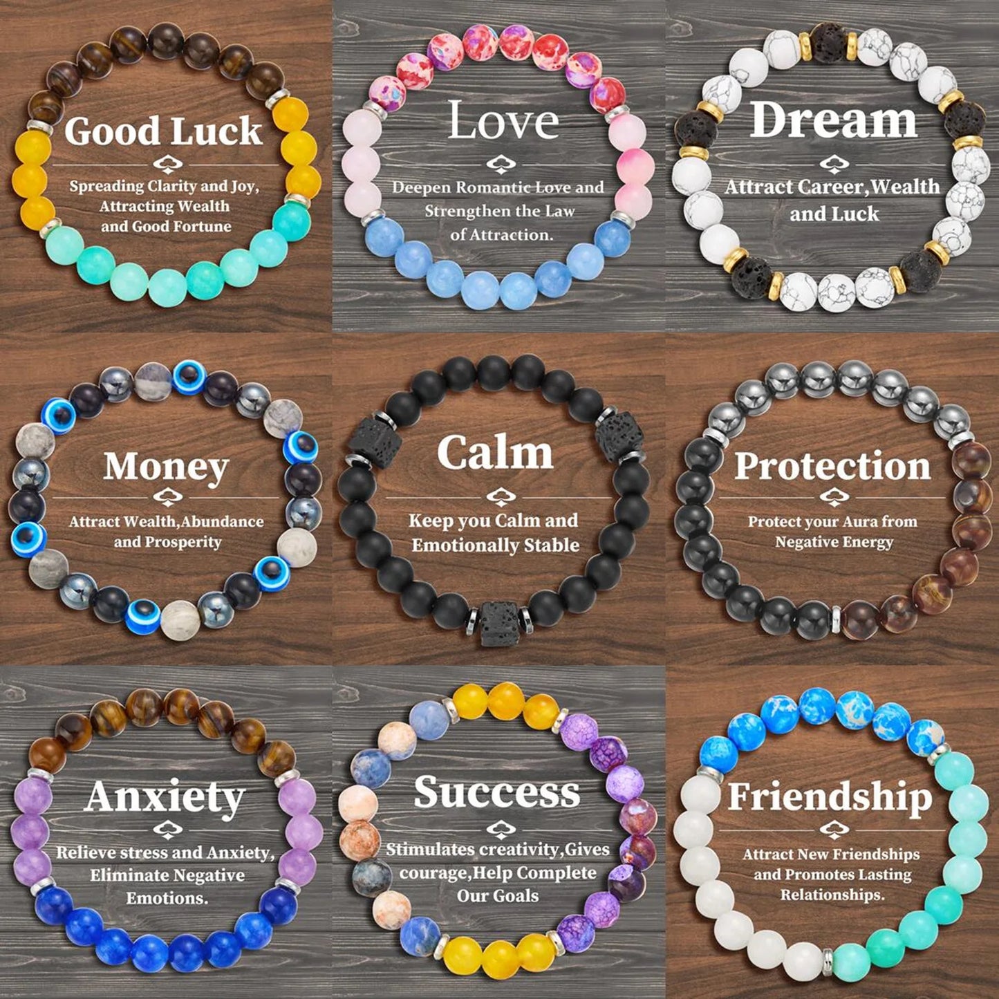 Natural Stone Symbolic Bracelets 7 Chakra Bracelet