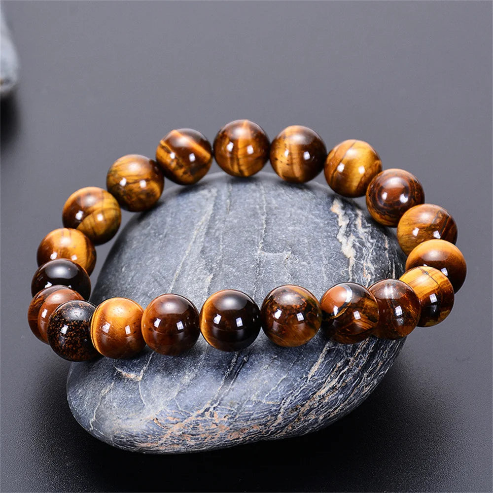 Tiger Power Tiger Eye Natural Energy Stone Beads Bracelets