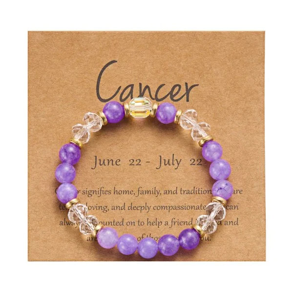 Gorgeous Glass 12 Zodiac Crystal Beaded Bracelet