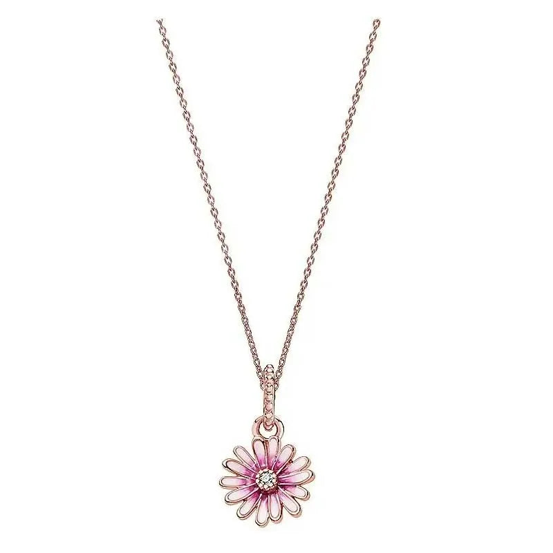 New Heart Shaped Daisy Charm Pendant Necklace