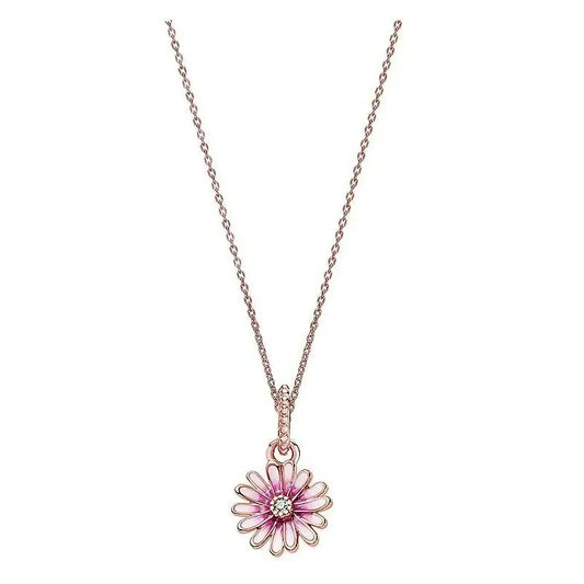 New Heart Shaped Daisy Charm Pendant Necklace