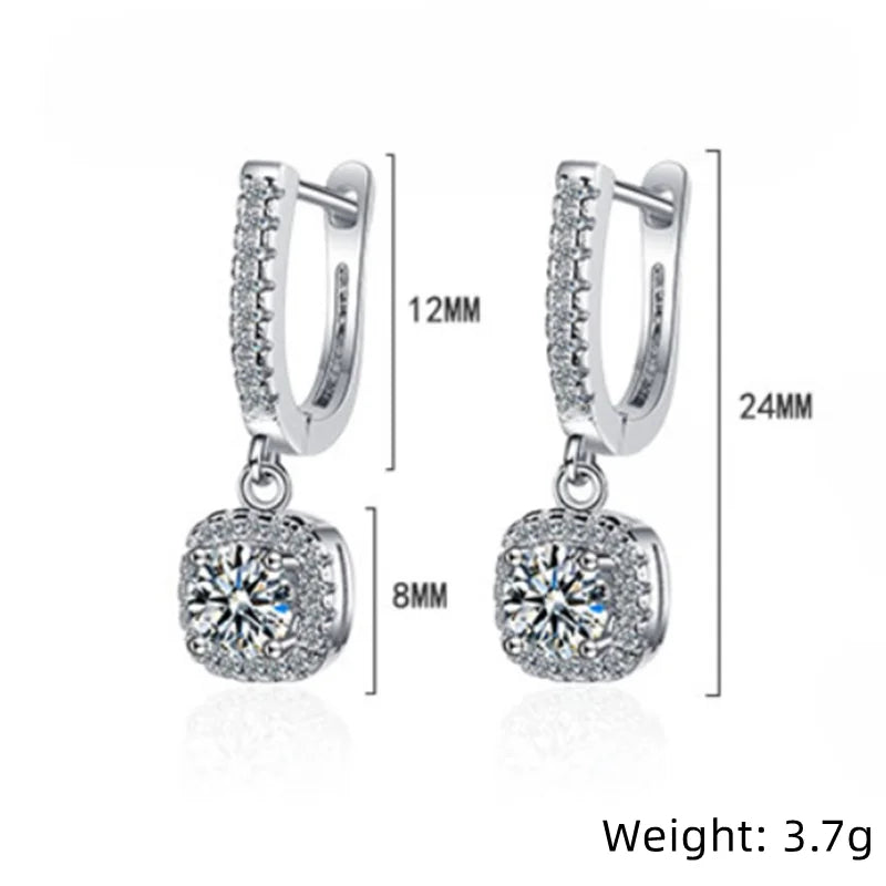 Moissanite Huggie Diamond Hoop Earrings