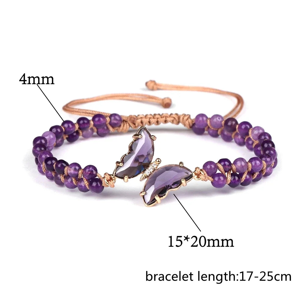 Butterfly Pendant Necklace Gravel Bracelets