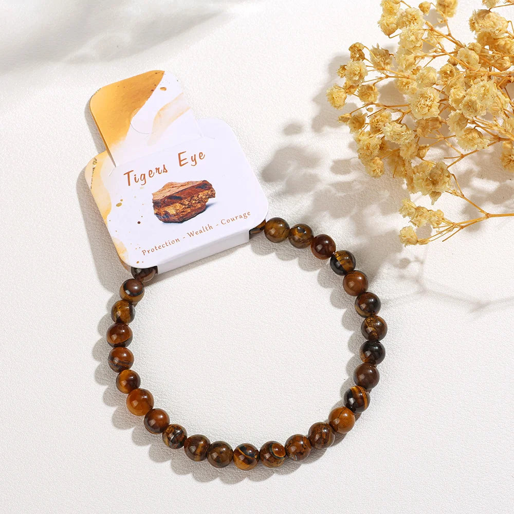 Chakra Colored Natural Stone Beads Bracelet