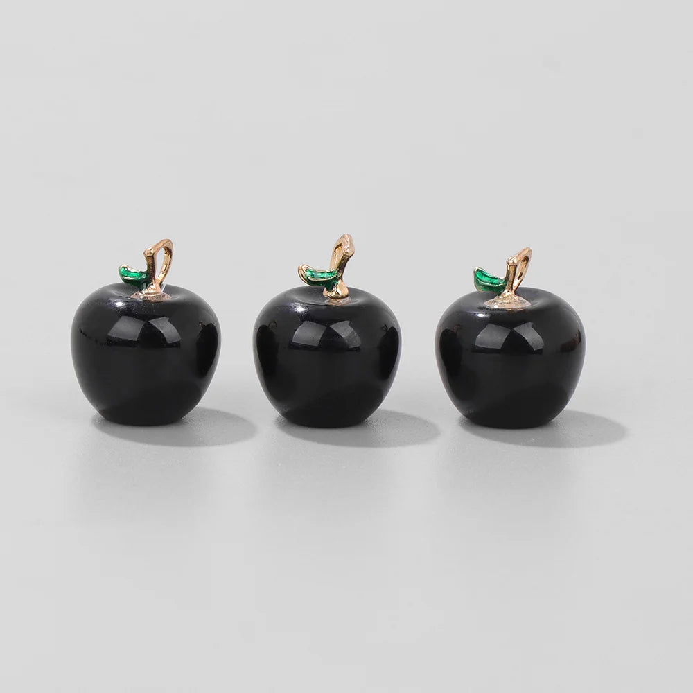 Exquisite Natural Stone Apple Pendants Gems