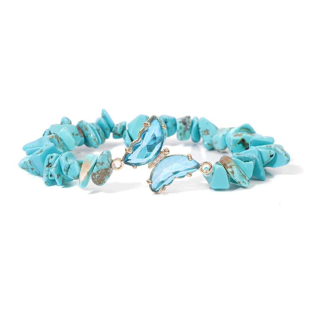 New Blue Turquoises Stone Charm Series Bracelets
