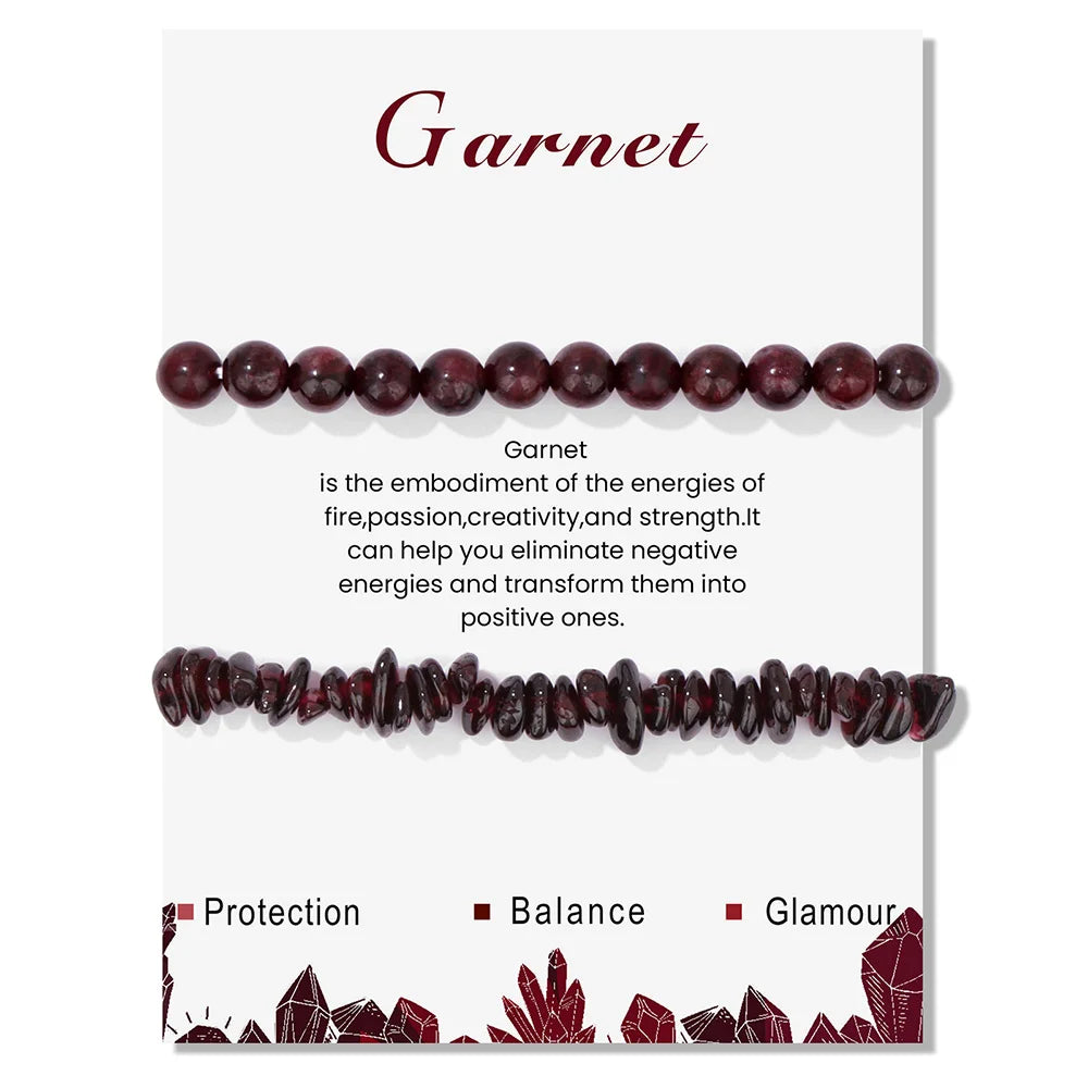 Double Crystal Stone Bracelets With Inspirational Cards