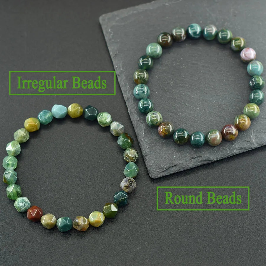 Colorful Indian Agate Bead Crystal Bracelet