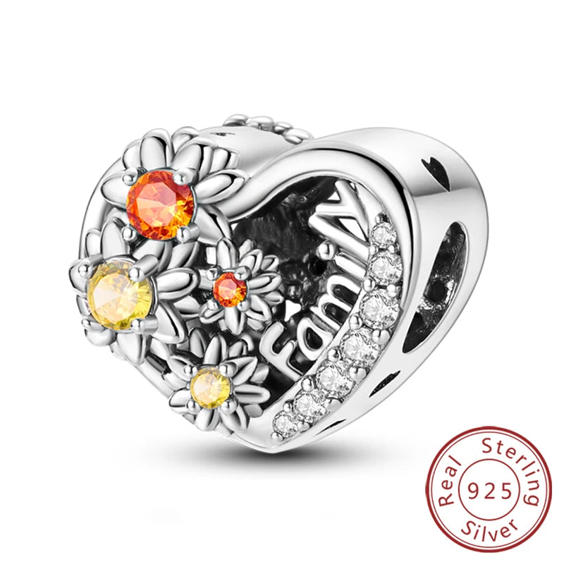 Gorgeous Heart Beat Family Charm Pendants