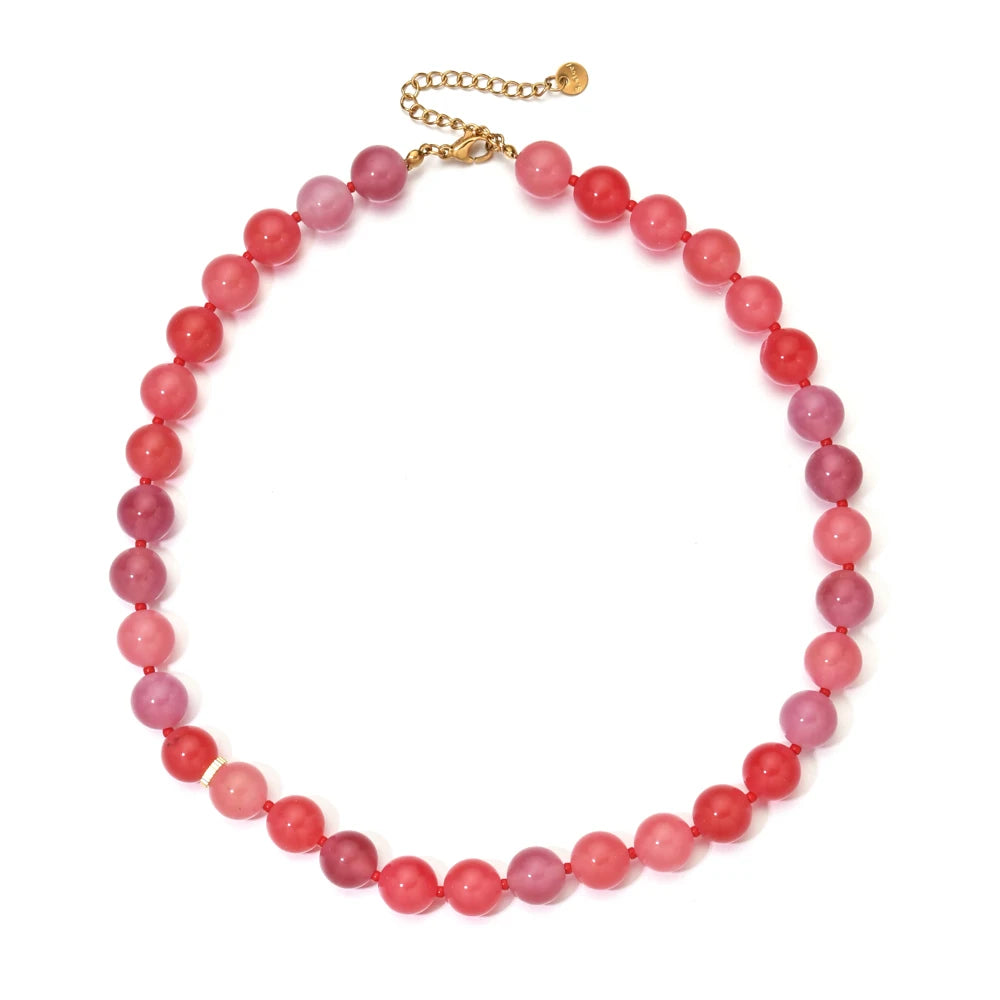 Mesmerizing Multicolored Agate Natural Stone Necklace