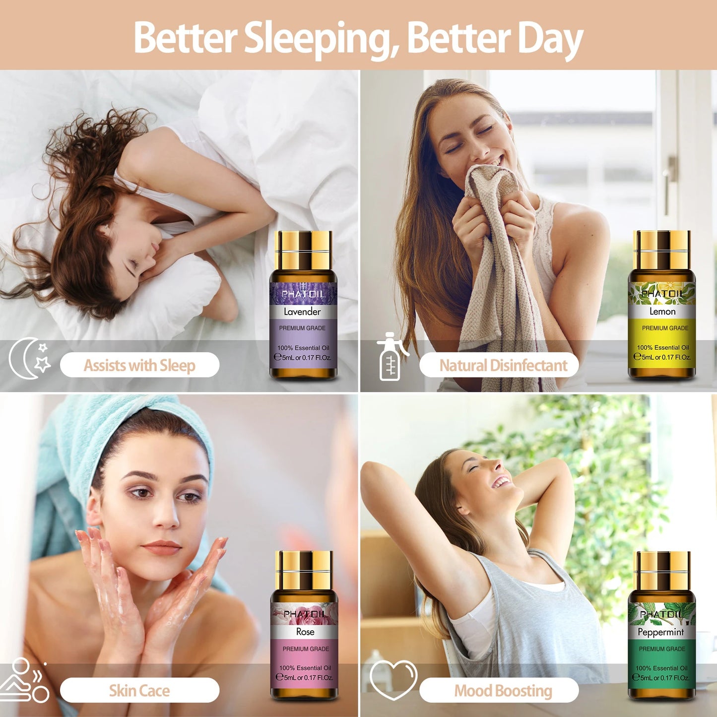 Dairy of Natural Plant Aroma Pure Essential Oils Gift Set