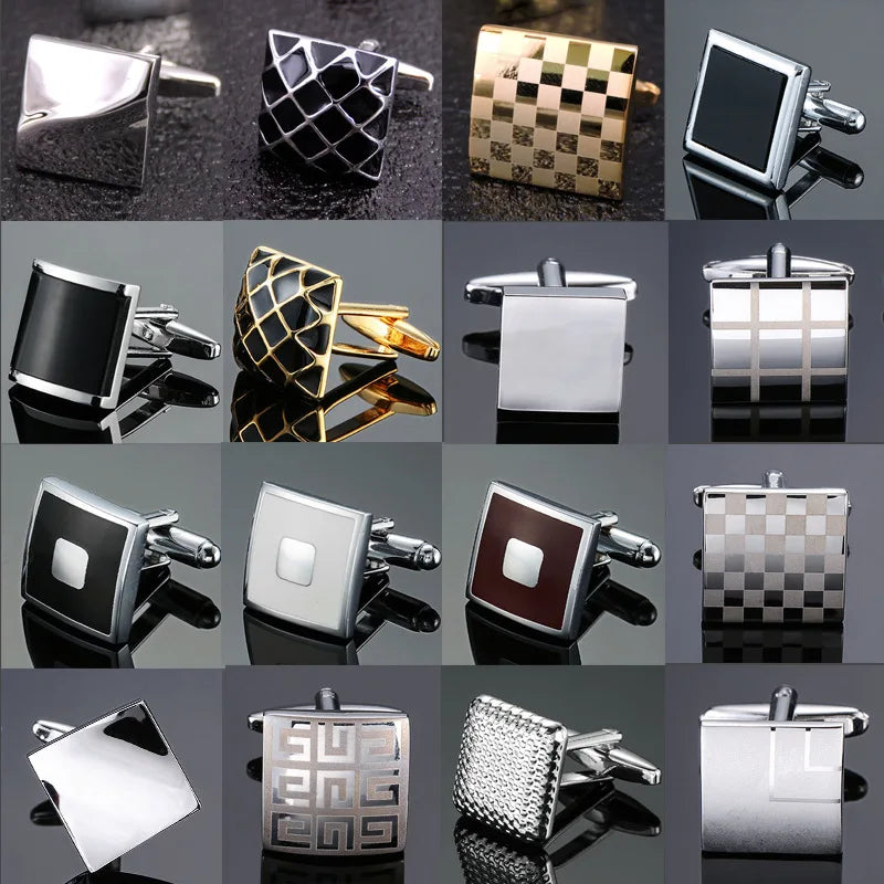 French Square Button Luxury Cuff Links