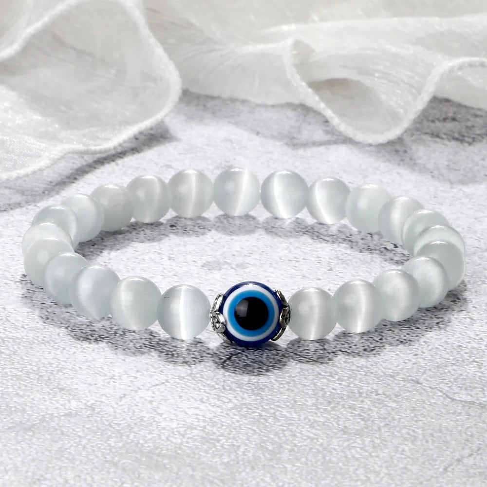 Beautiful Cat Eye Stone Beads Bracelet