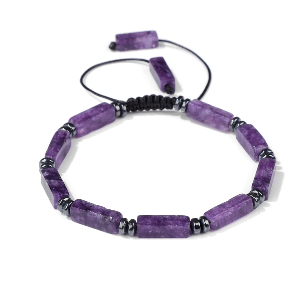 Natural Amethysts Charm Bracelet Series