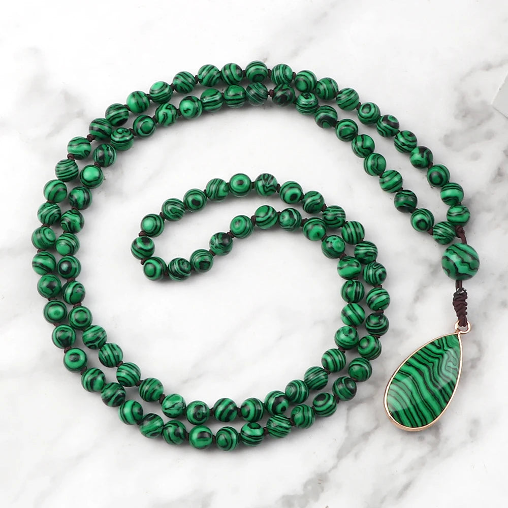 Natural Malachite Stone Beaded Necklaces & Bracelets