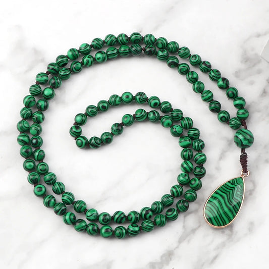 Natural Malachite Stone Beaded Necklaces & Bracelets