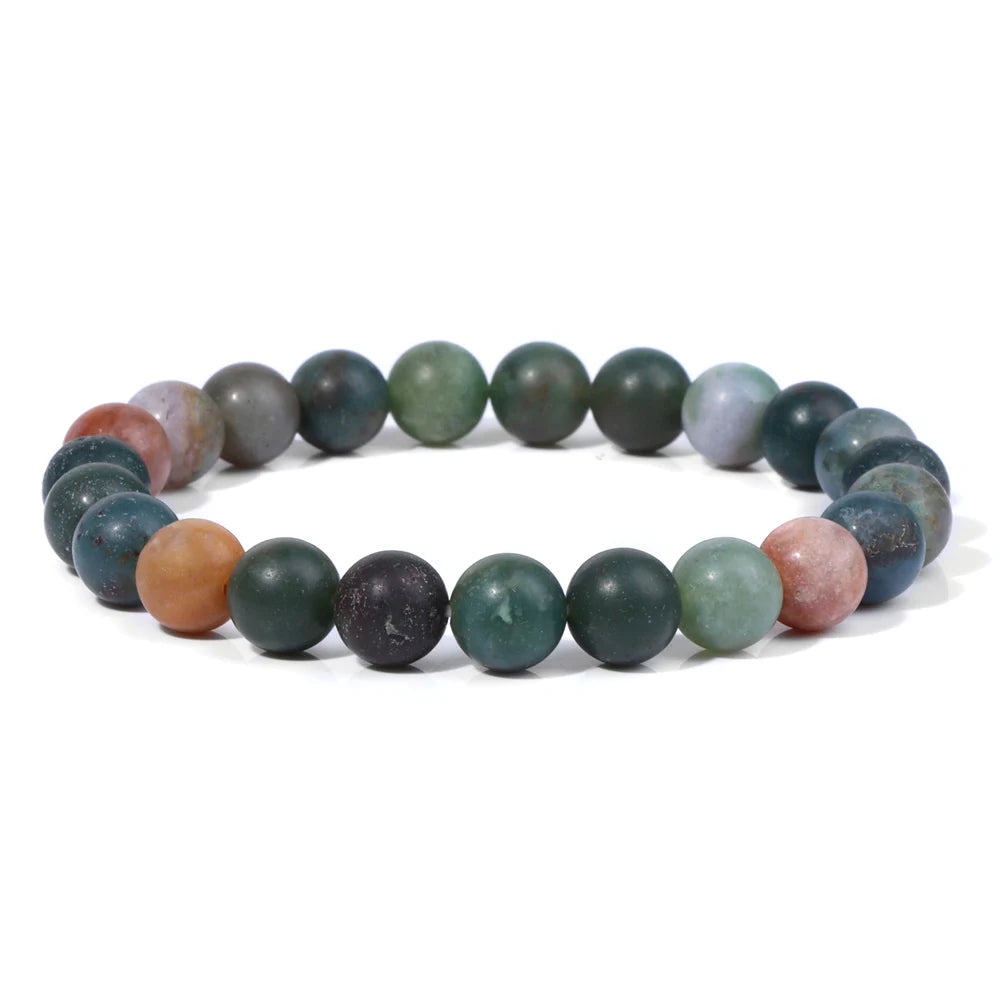 Matte Green Stone Series Bead Bracelet