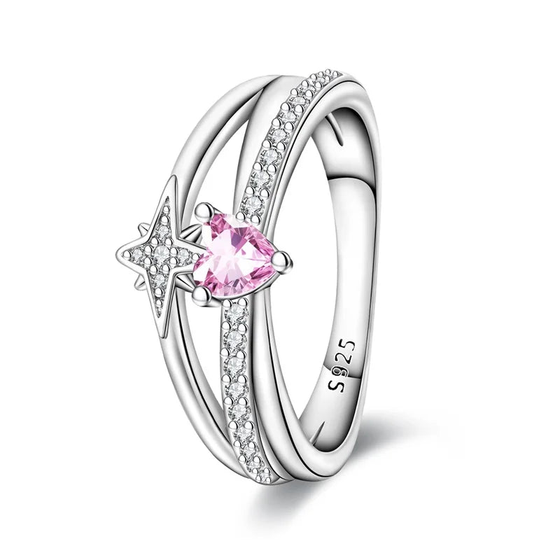 Floral Heart-Shaped Crown Rings