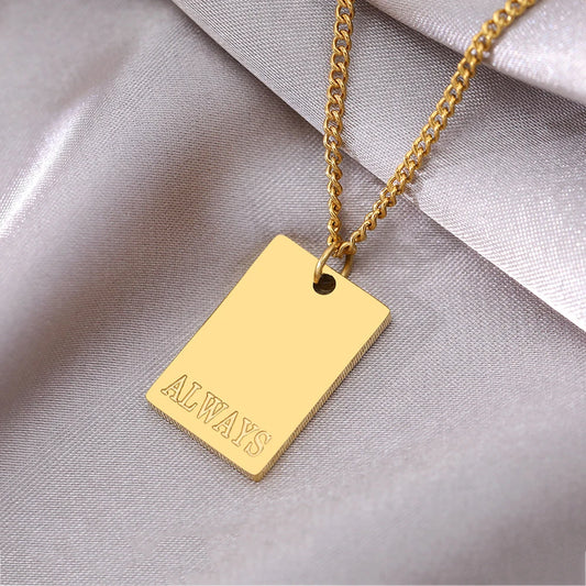 Meaningful Motivational Words Pendant Collar Necklace