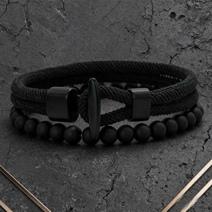 Heart & Soul Nautical Wrap Rope Bead Bracelet