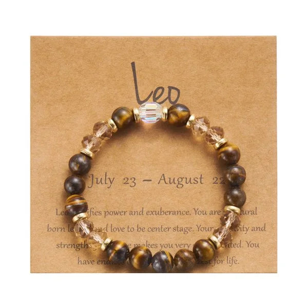 Gorgeous Glass 12 Zodiac Crystal Beaded Bracelet